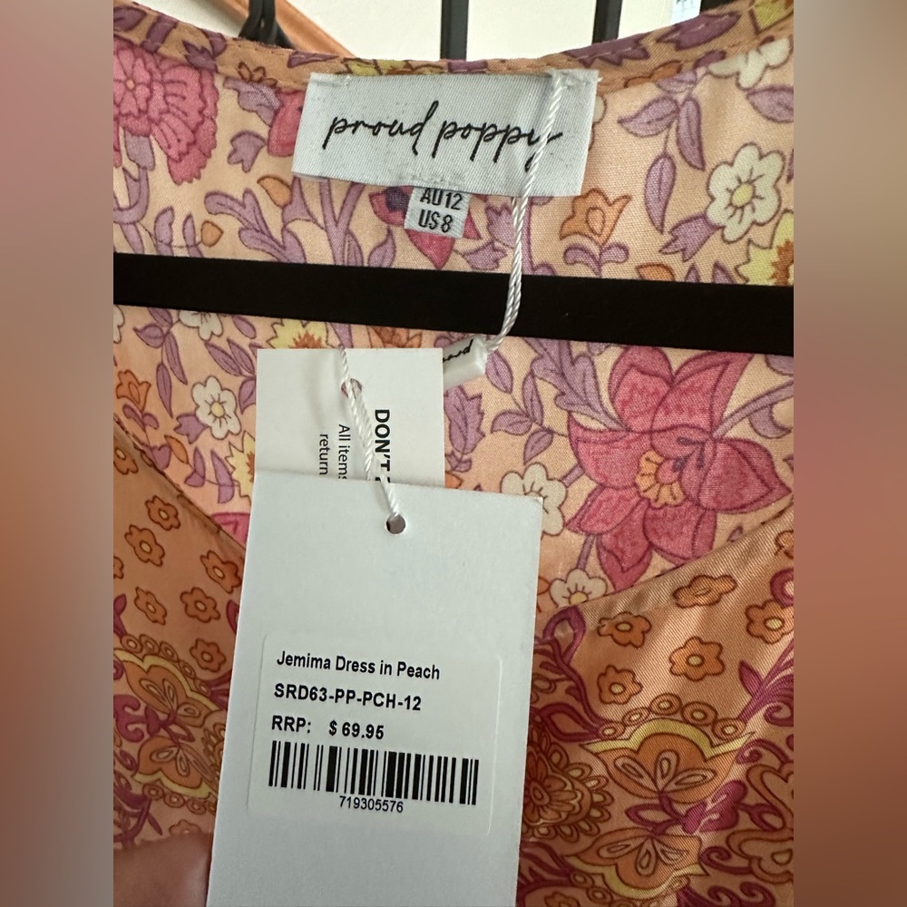 Proud Poppy Bohemian Long Sleeve Dress in Pink and Orange - Picture 2 of 5